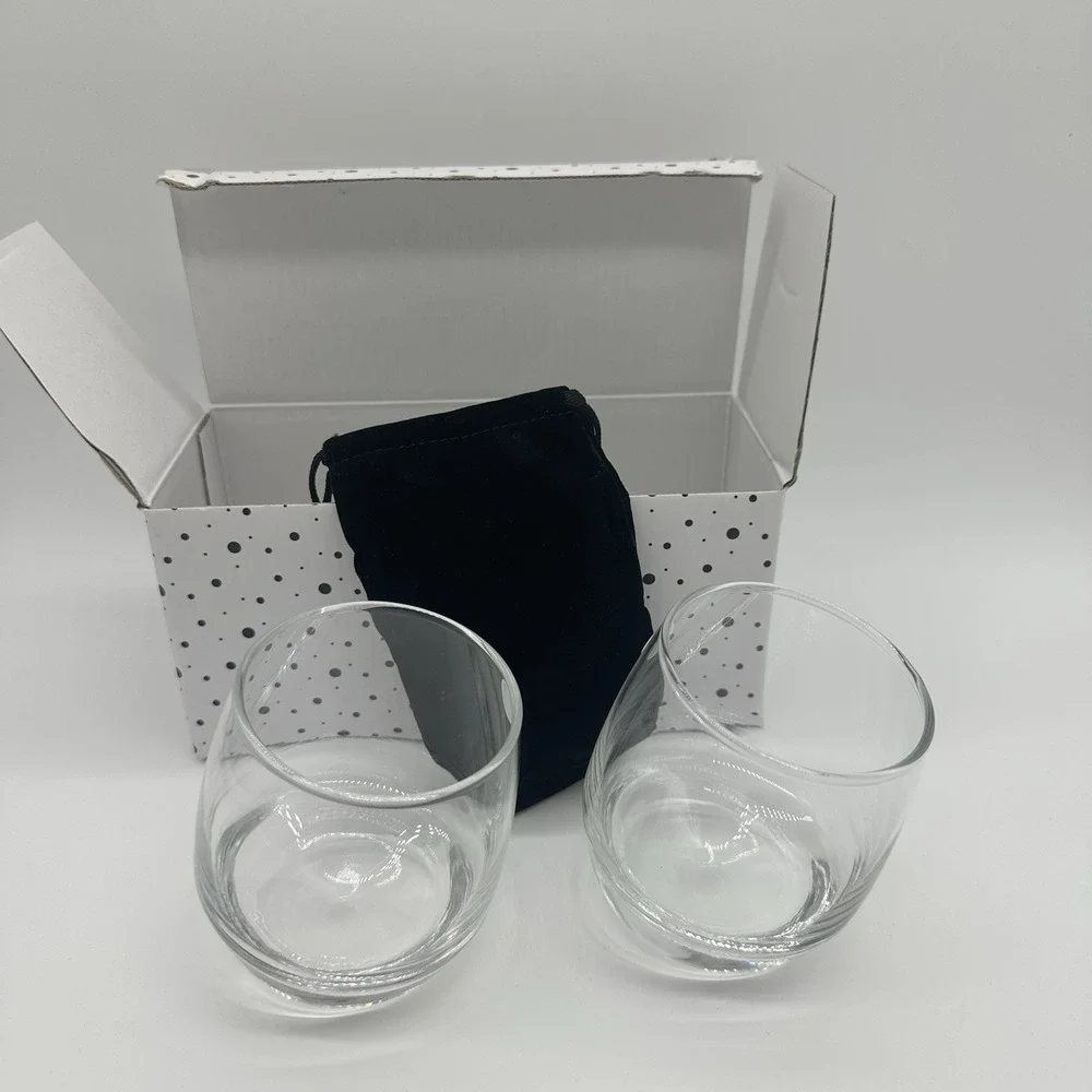 New PAIR Sagaform Rolling Whiskey Glasses S/2 Low Ball Cocktail 3.5
